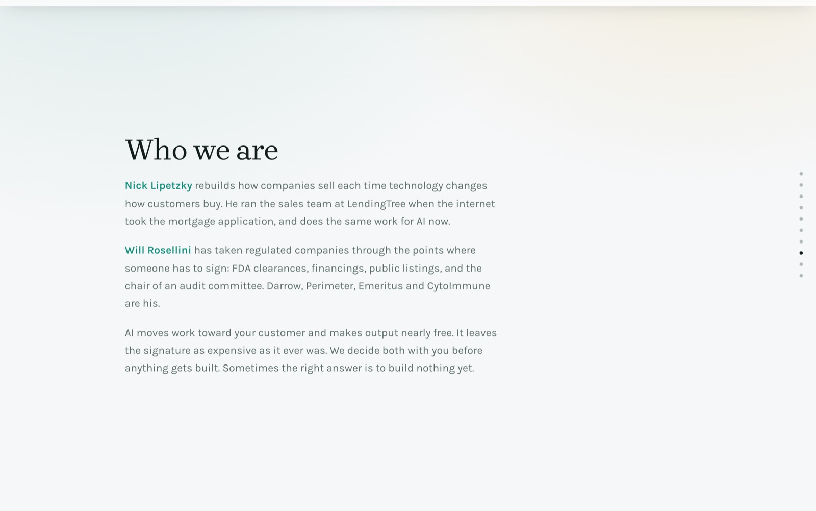 The "Who we are" section