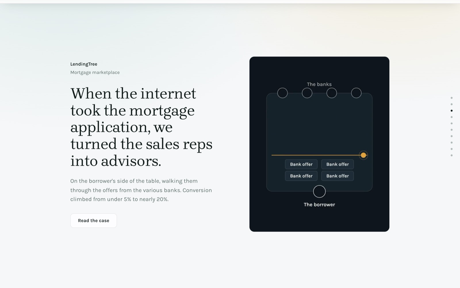 A case panel on the new home page