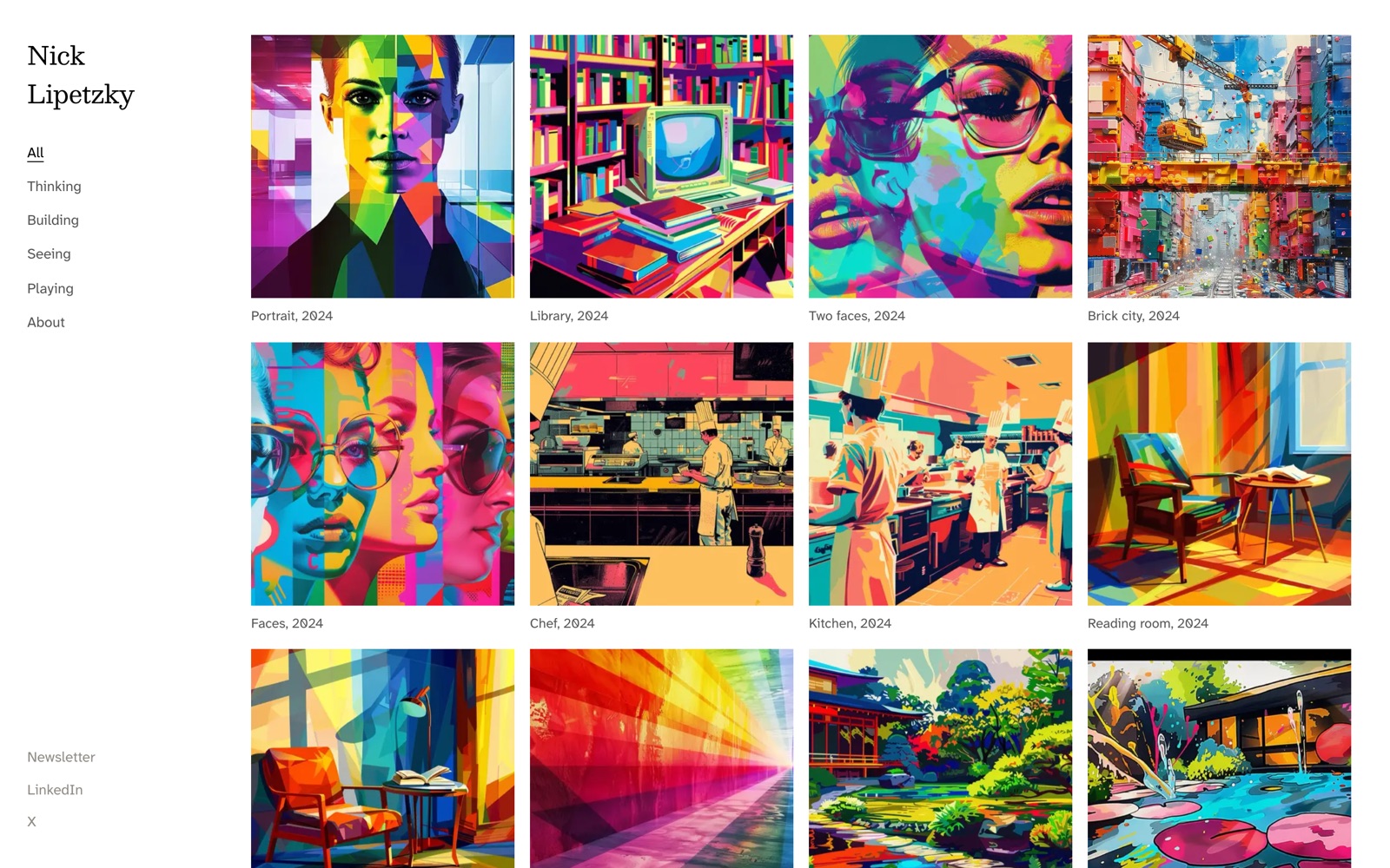 nicklipetzky.com after: a visual index of everything I make